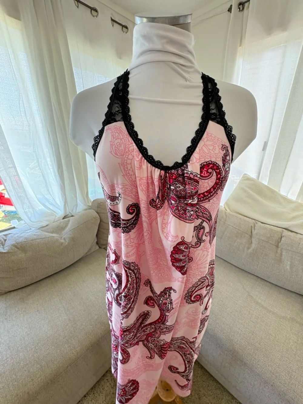 6for$20❤️Bundle Item. Secret Treasures Pink Paisley Lace-Trim Chemise